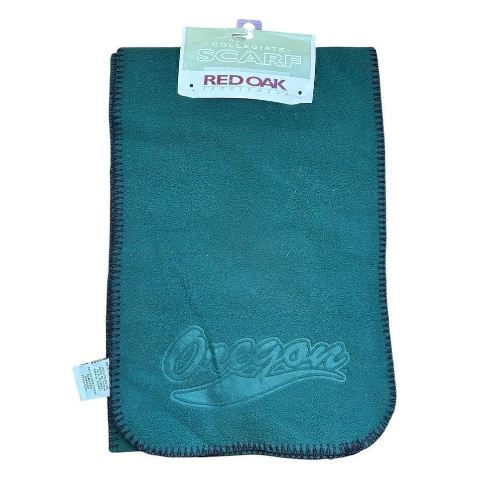 Vintage‎ Red Oak Oregon Collegiate Green Scarf Unisex Neck Warmer by Red Oak